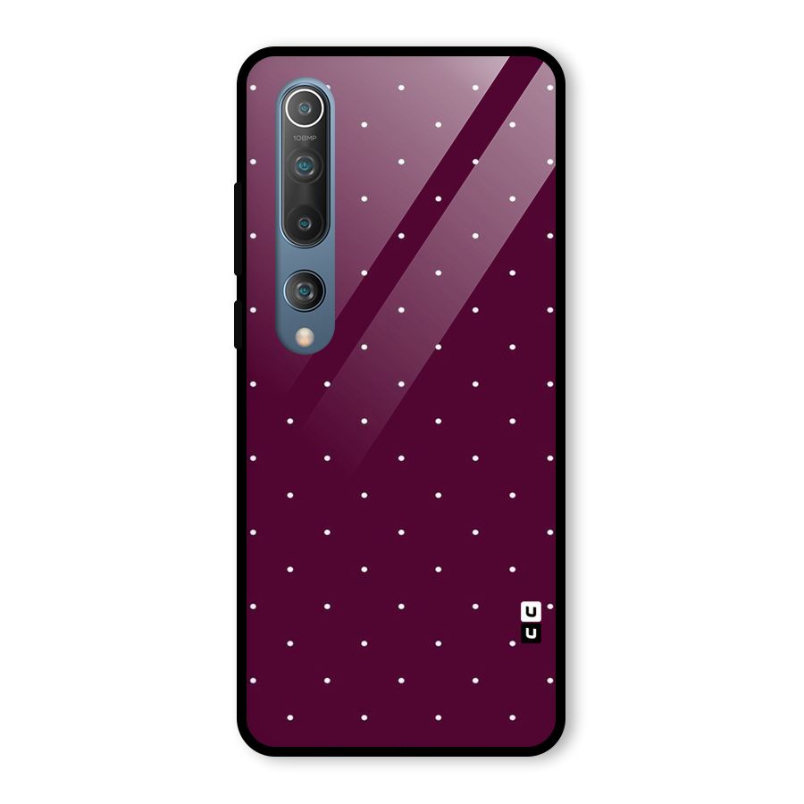 Purple Polka Glass Back Case for Mi 10