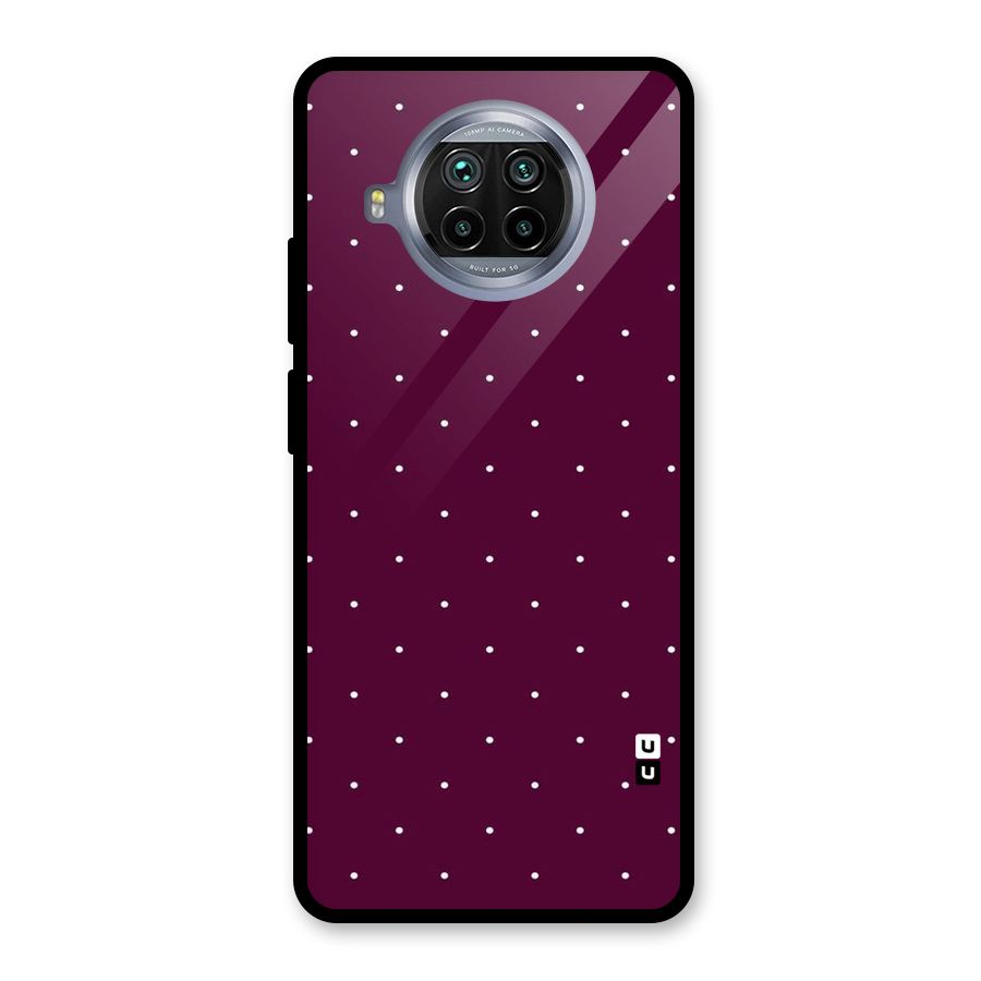 Purple Polka Glass Back Case for Mi 10i