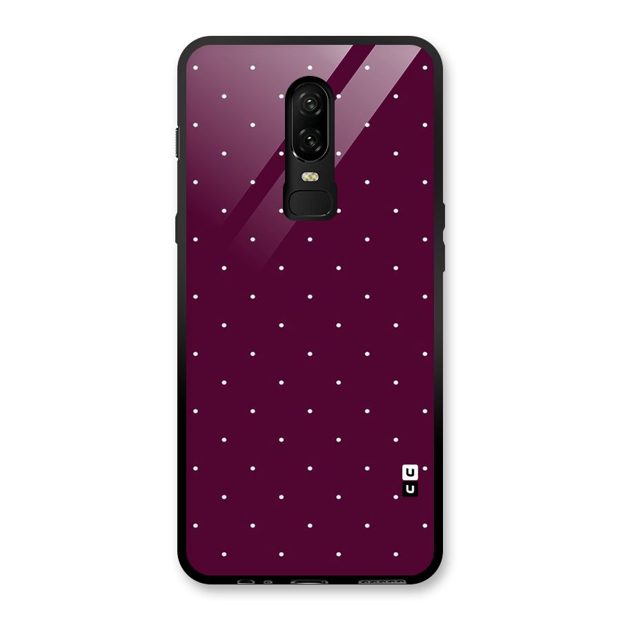 Purple Polka Glass Back Case for OnePlus 6