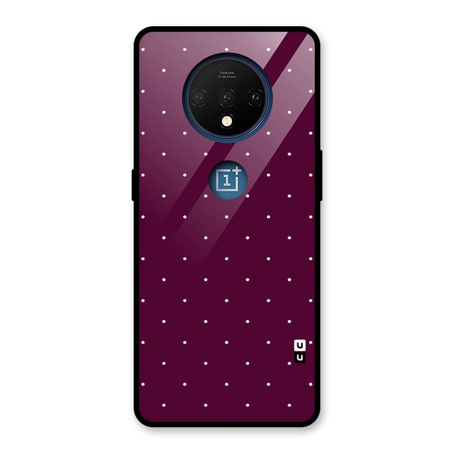 Purple Polka Glass Back Case for OnePlus 7T