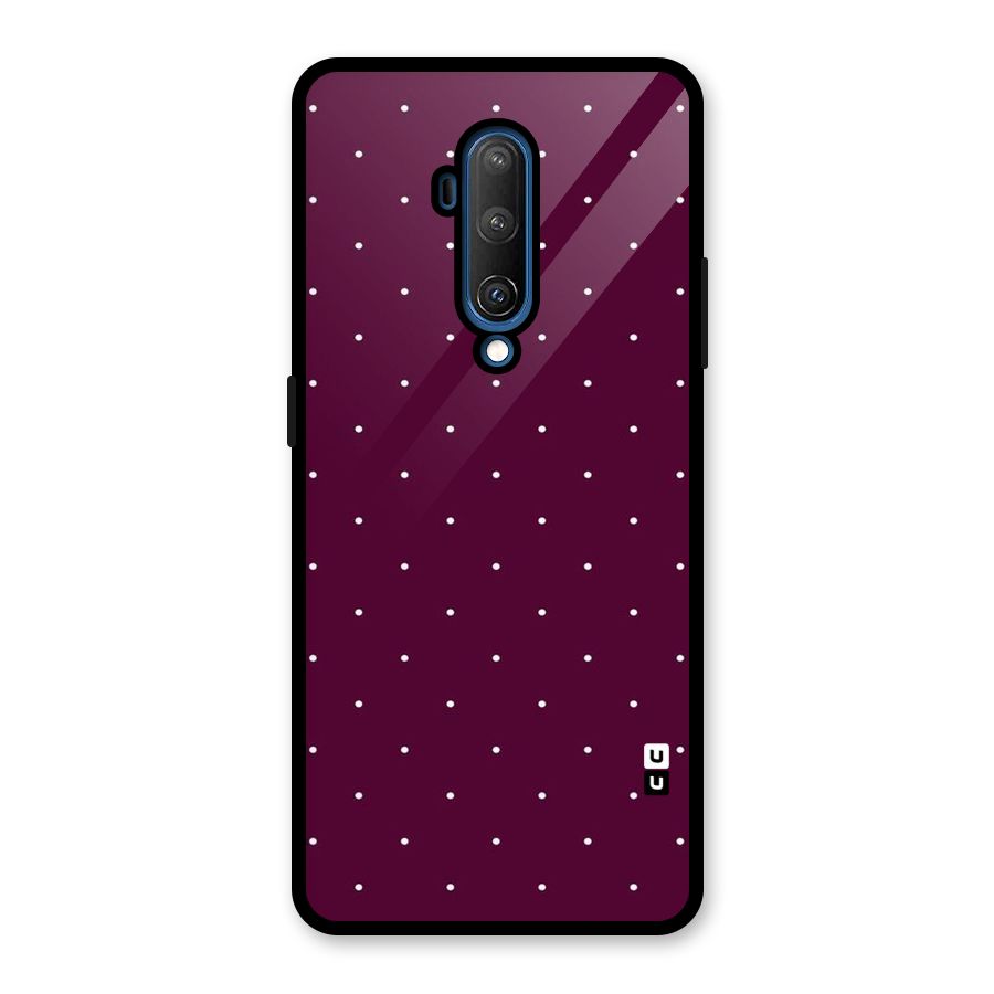Purple Polka Glass Back Case for OnePlus 7T Pro
