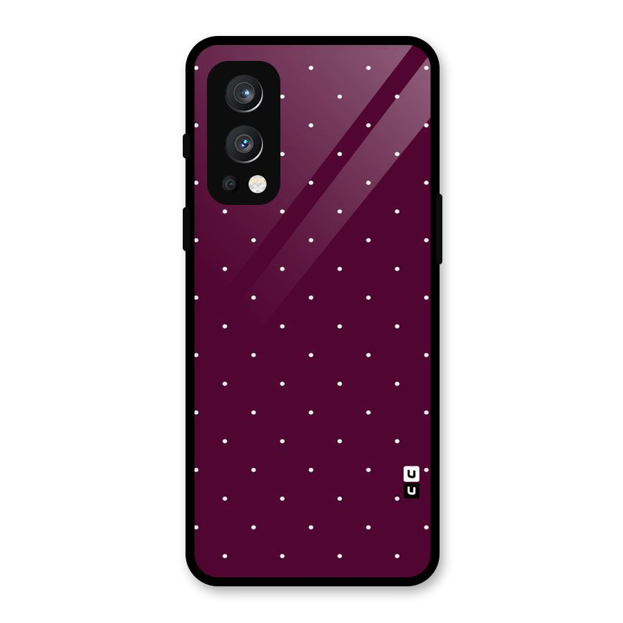 Purple Polka Glass Back Case for OnePlus Nord 2 5G