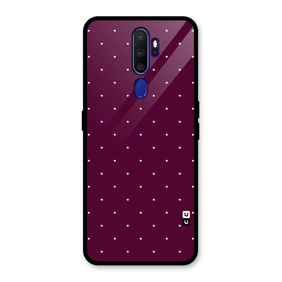 Purple Polka Glass Back Case for Oppo A9 (2020)