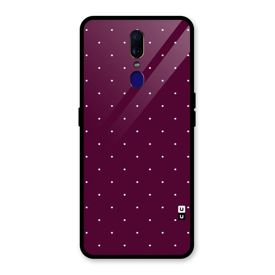 Purple Polka Glass Back Case for Oppo F11