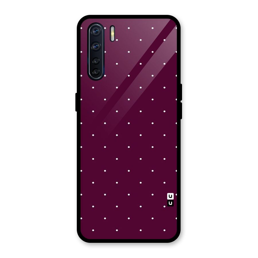 Purple Polka Glass Back Case for Oppo F15