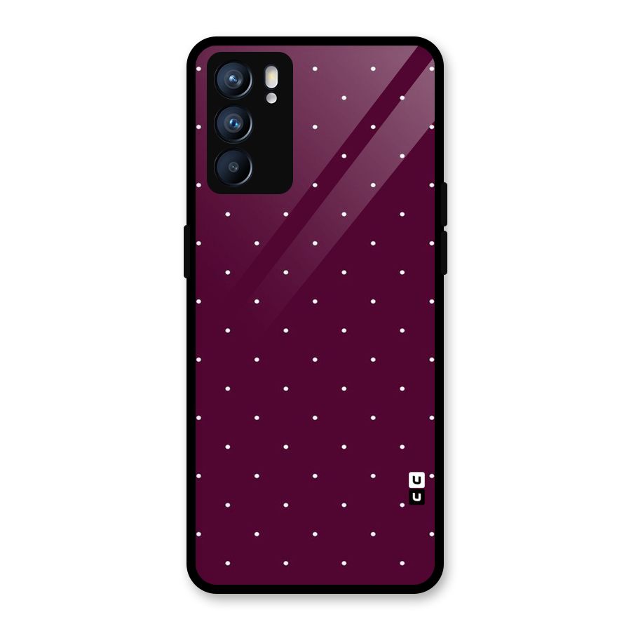 Purple Polka Glass Back Case for Oppo Reno6 5G
