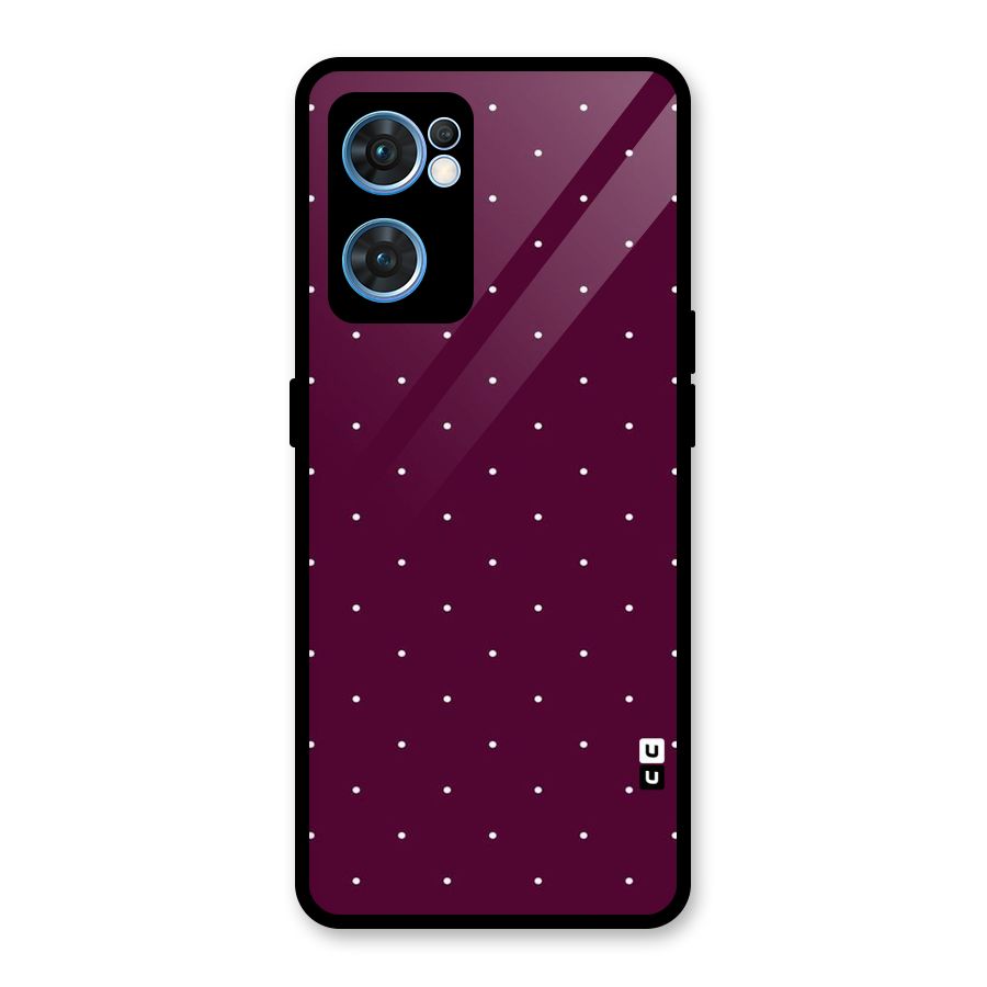 Purple Polka Glass Back Case for Oppo Reno7 5G