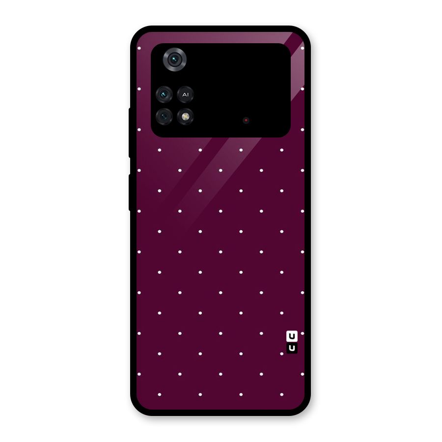 Purple Polka Glass Back Case for Poco M4 Pro 4G