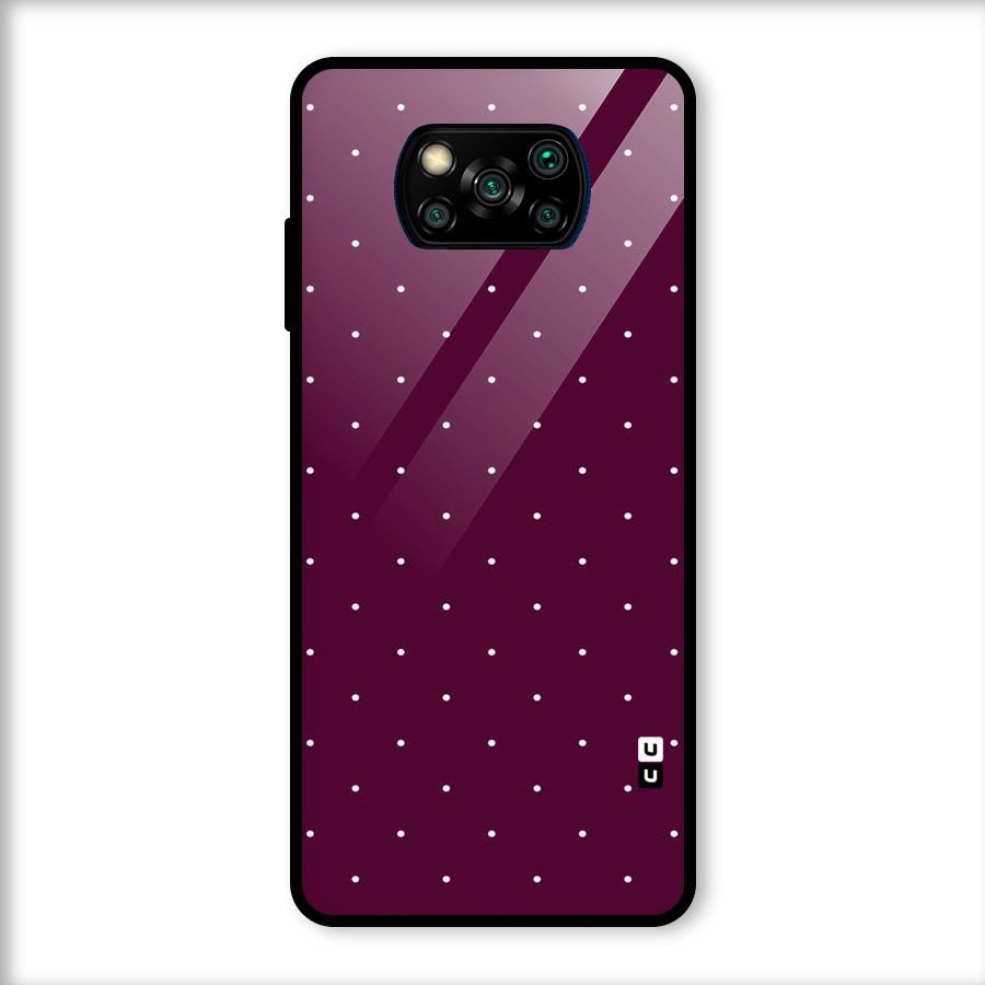 Purple Polka Glass Back Case for Poco X3