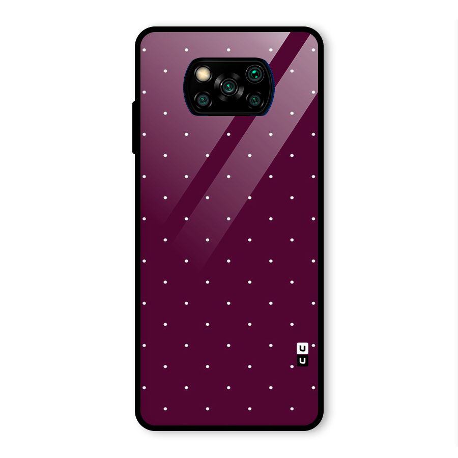 Purple Polka Glass Back Case for Poco X3 Pro