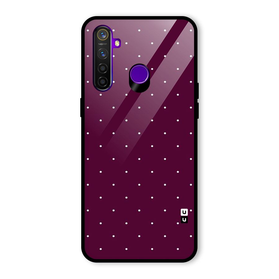 Purple Polka Glass Back Case for Realme 5 Pro