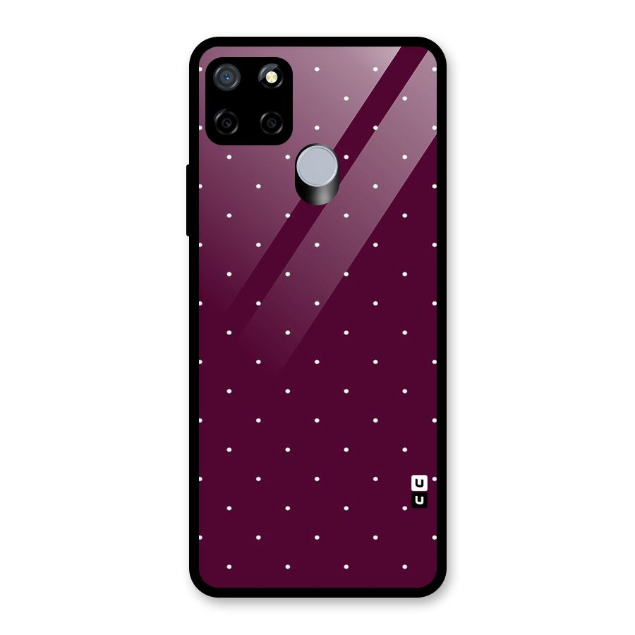 Purple Polka Glass Back Case for Realme C15