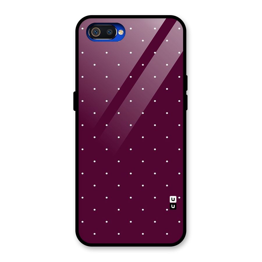 Purple Polka Glass Back Case for Realme C2
