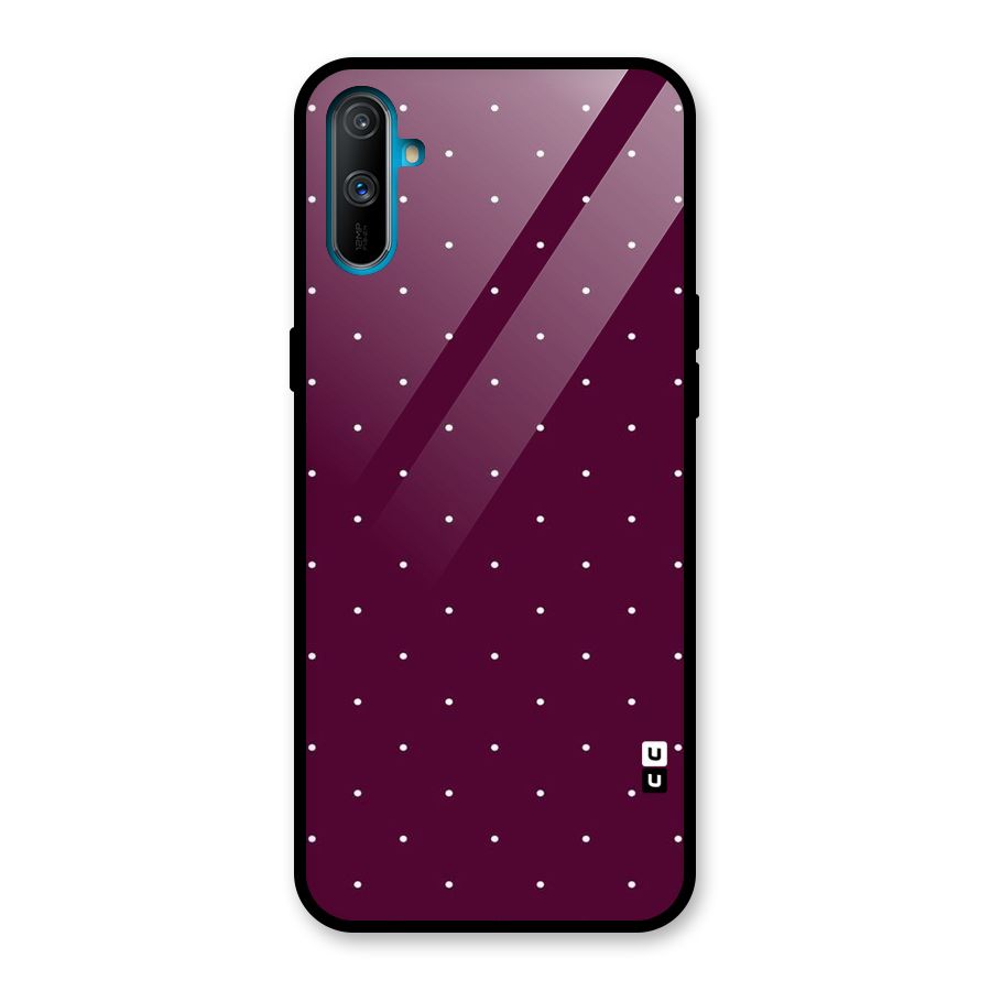 Purple Polka Glass Back Case for Realme C3