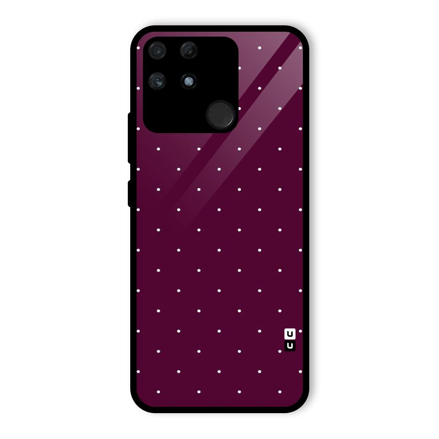 Purple Polka Glass Back Case for Realme Narzo 50A