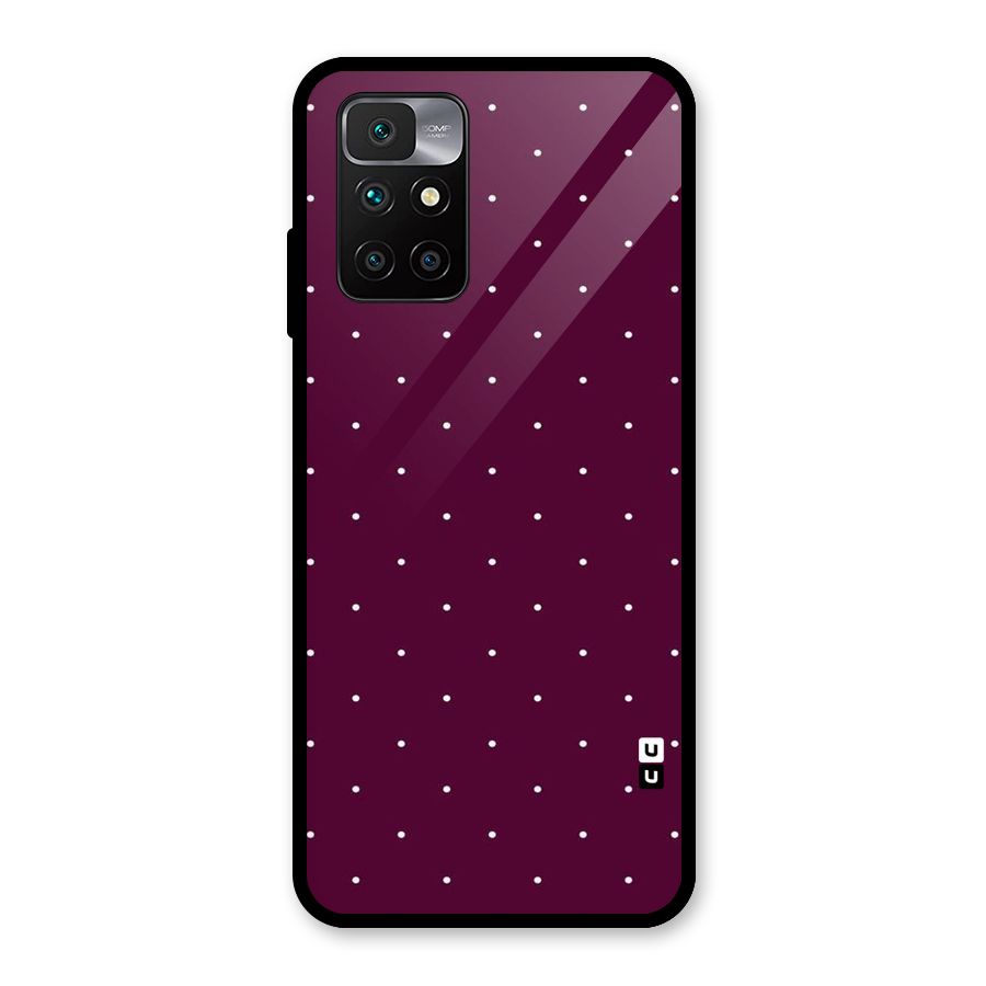 Purple Polka Glass Back Case for Redmi 10 Prime