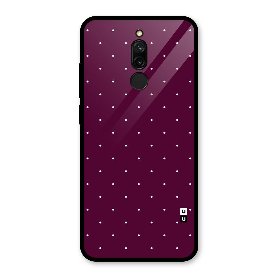 Purple Polka Glass Back Case for Redmi 8
