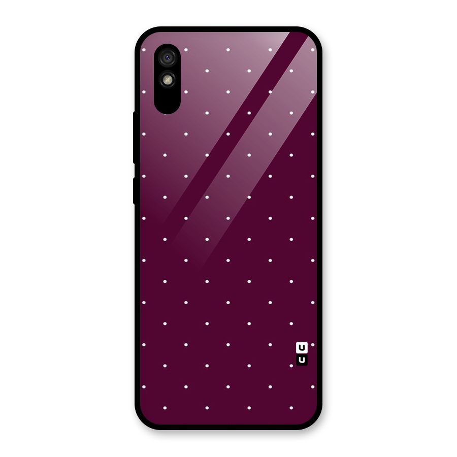 Purple Polka Glass Back Case for Redmi 9A