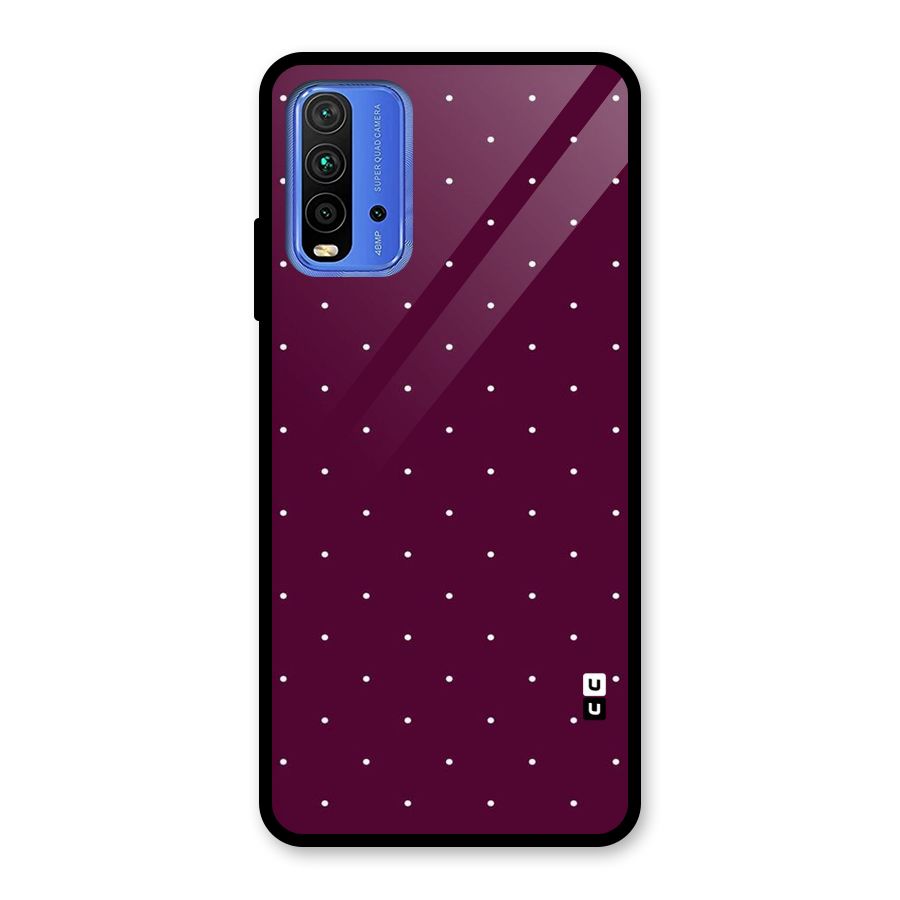 Purple Polka Glass Back Case for Redmi 9 Power