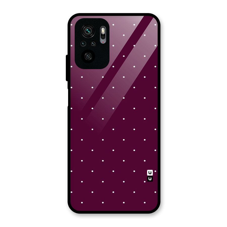 Purple Polka Glass Back Case for Redmi Note 10S