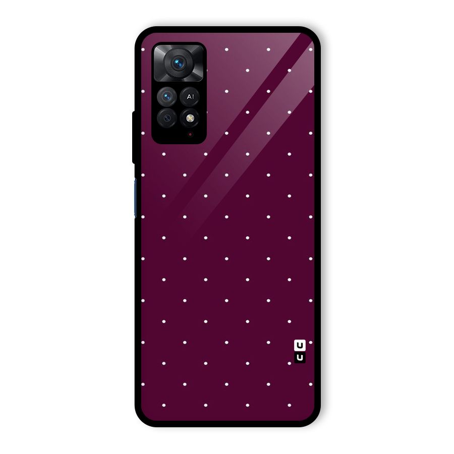 Purple Polka Glass Back Case for Redmi Note 11 Pro
