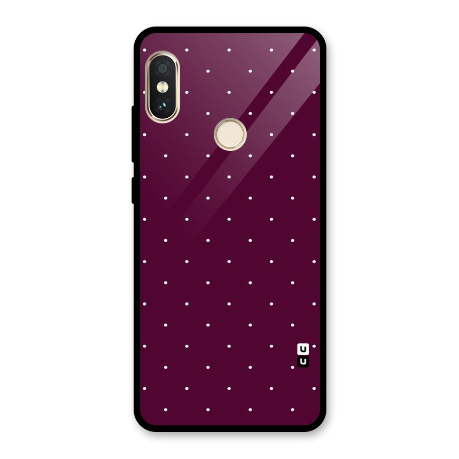 Purple Polka Glass Back Case for Redmi Note 5 Pro