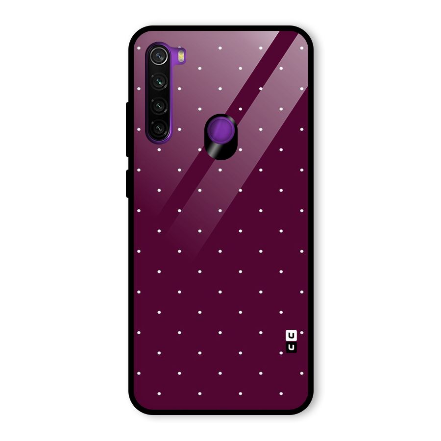 Purple Polka Glass Back Case for Redmi Note 8