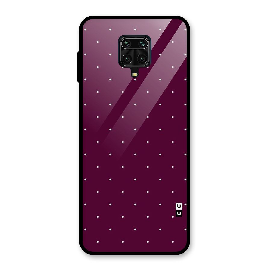 Purple Polka Glass Back Case for Redmi Note 9 Pro