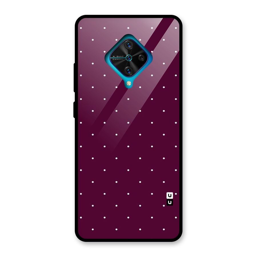 Purple Polka Glass Back Case for Vivo S1 Pro