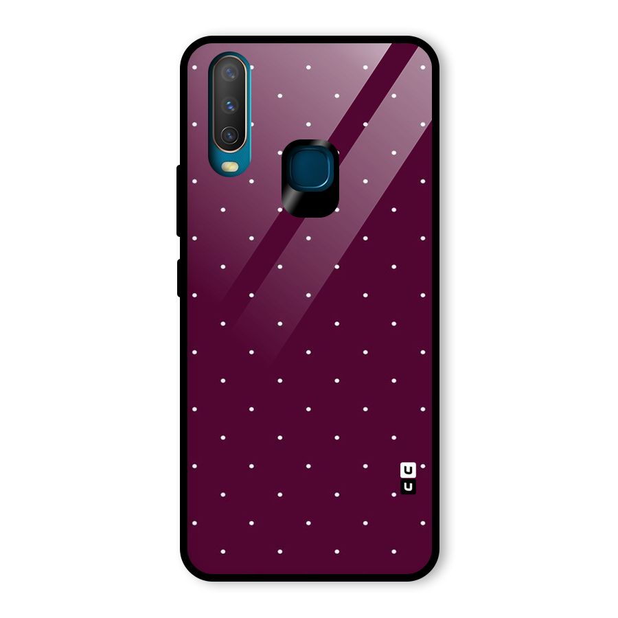 Purple Polka Glass Back Case for Vivo U10
