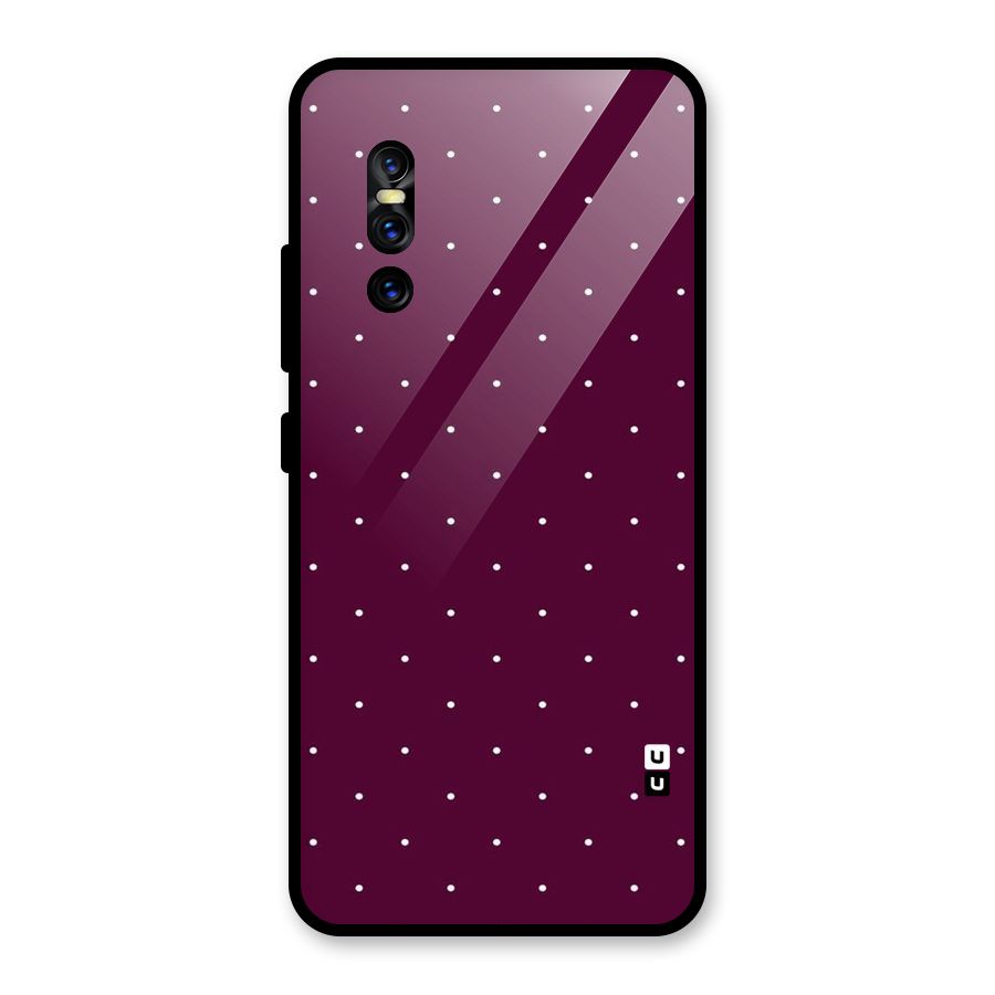 Purple Polka Glass Back Case for Vivo V15 Pro
