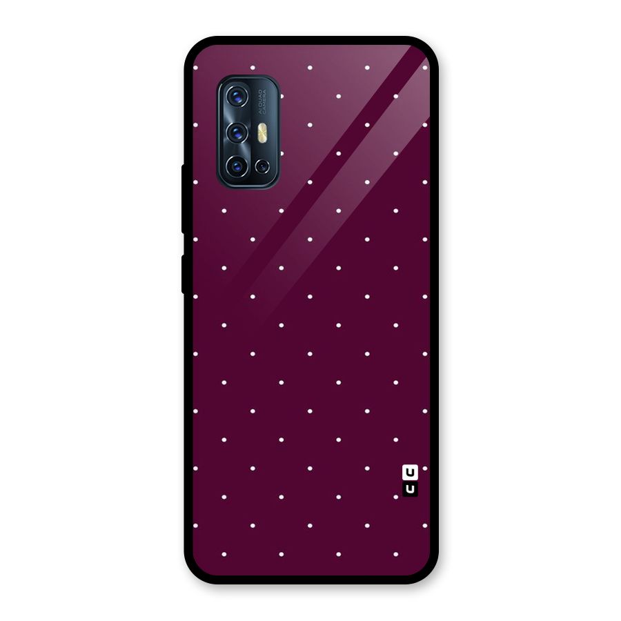 Purple Polka Glass Back Case for Vivo V17