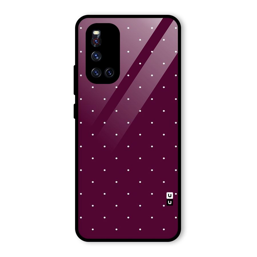 Purple Polka Glass Back Case for Vivo V19
