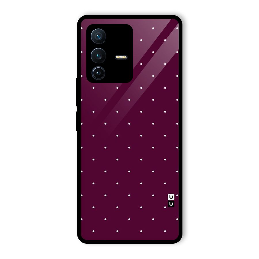 Purple Polka Glass Back Case for Vivo V23 Pro