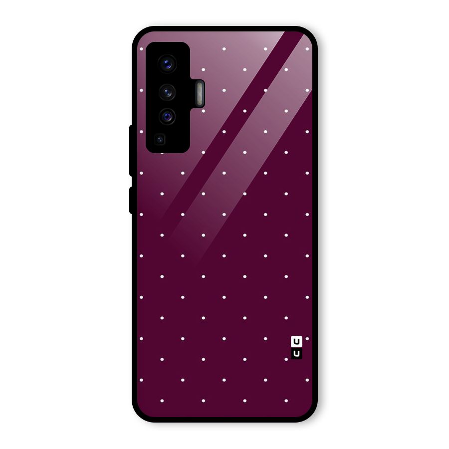 Purple Polka Glass Back Case for Vivo X50