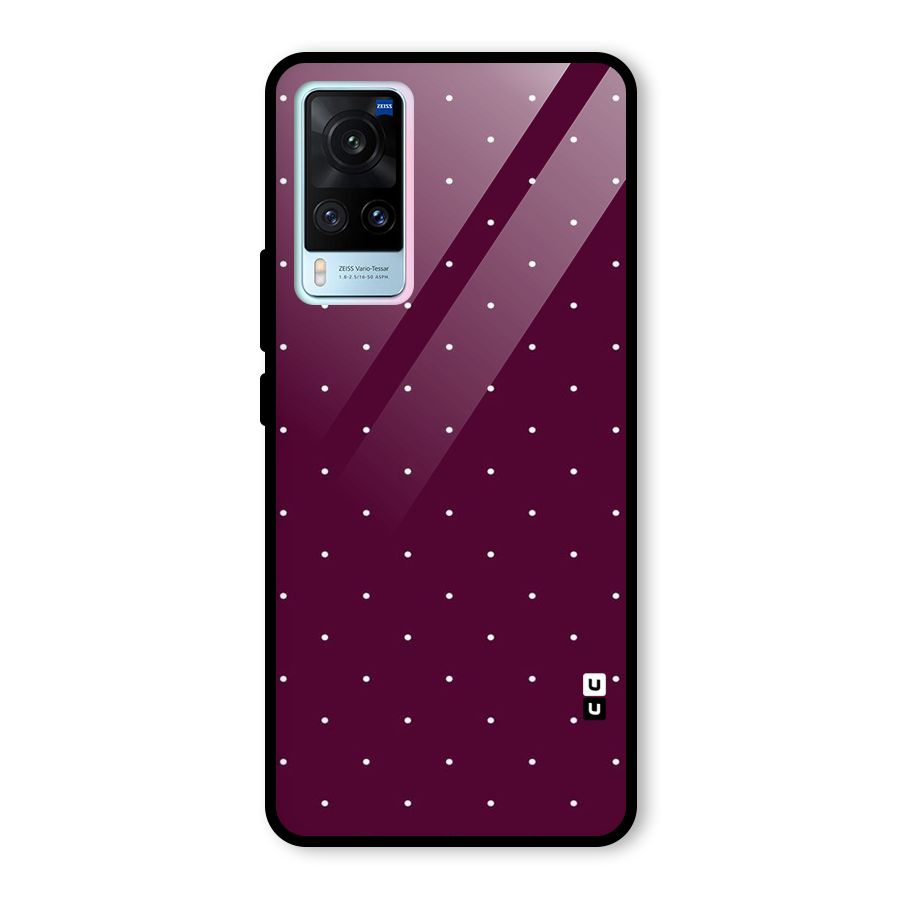Purple Polka Glass Back Case for Vivo X60