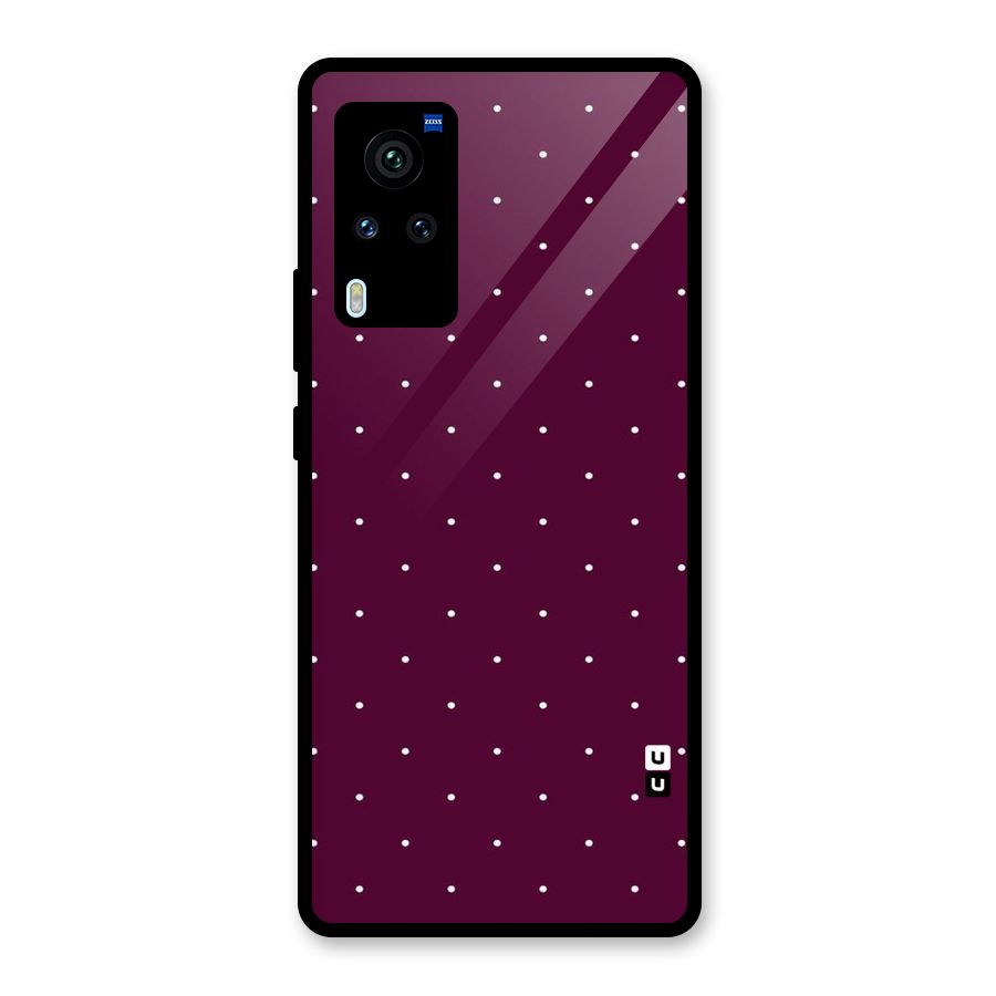 Purple Polka Glass Back Case for Vivo X60 Pro
