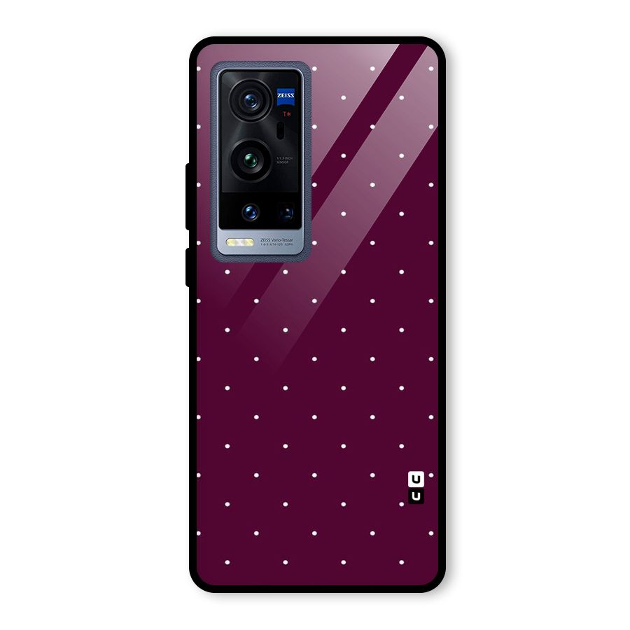 Purple Polka Glass Back Case for Vivo X60 Pro Plus