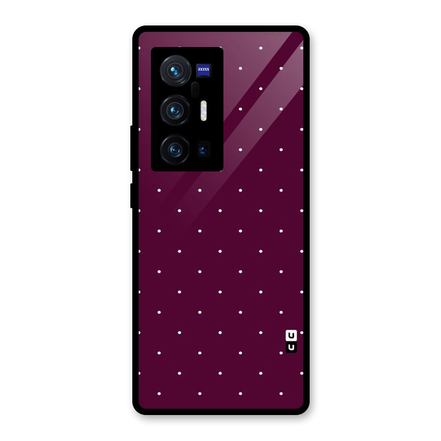Purple Polka Glass Back Case for Vivo X70 Pro Plus