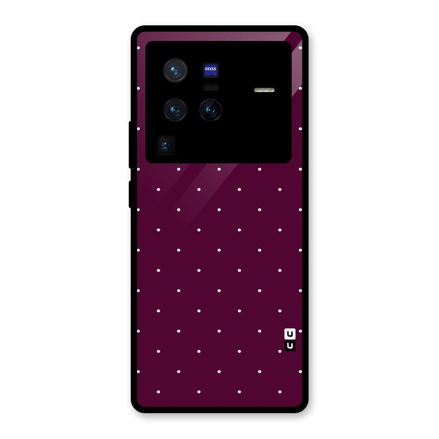 Purple Polka Glass Back Case for Vivo X80 Pro