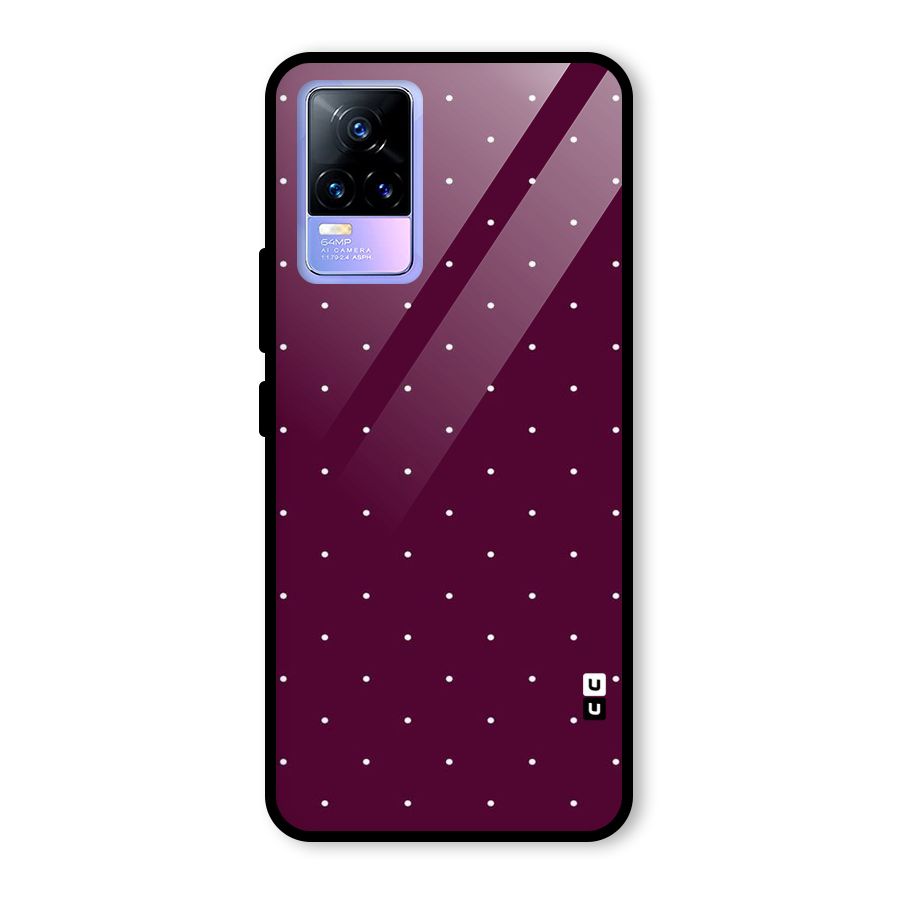 Purple Polka Glass Back Case for Vivo Y73