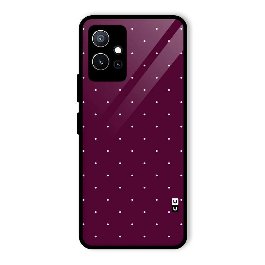 Purple Polka Glass Back Case for Vivo Y75 5G