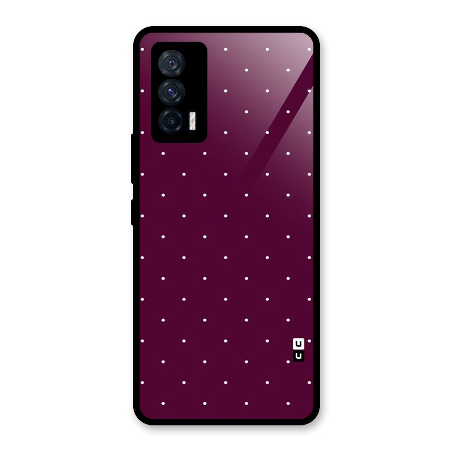 Purple Polka Glass Back Case for Vivo iQOO 7 5G