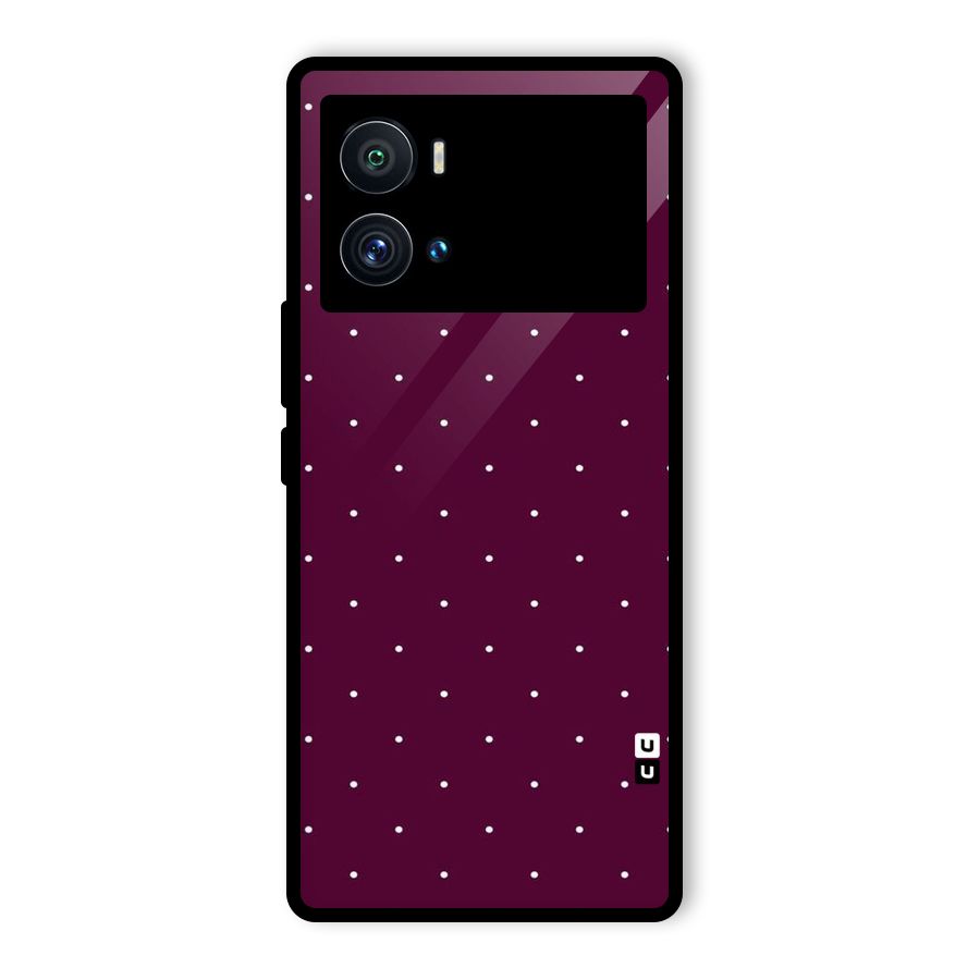 Purple Polka Glass Back Case for Vivo iQOO 9 Pro