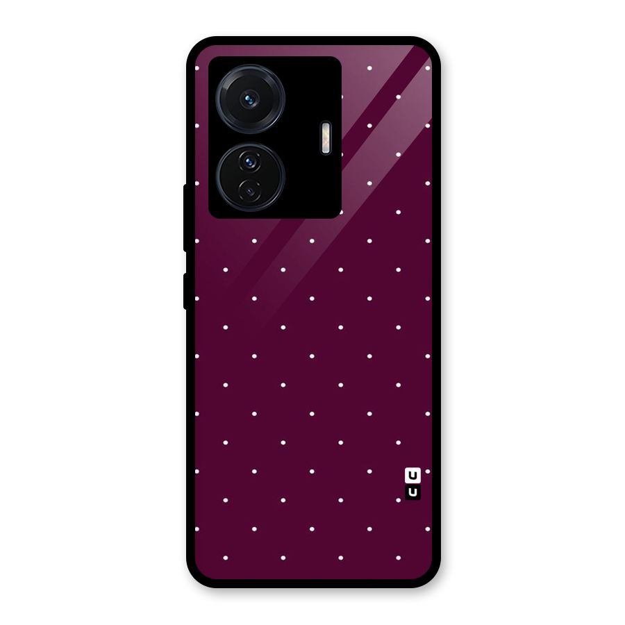Purple Polka Glass Back Case for Vivo iQOO Z6 Pro