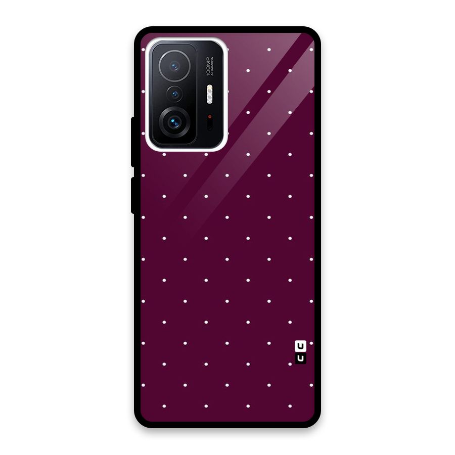 Purple Polka Glass Back Case for Xiaomi 11T Pro