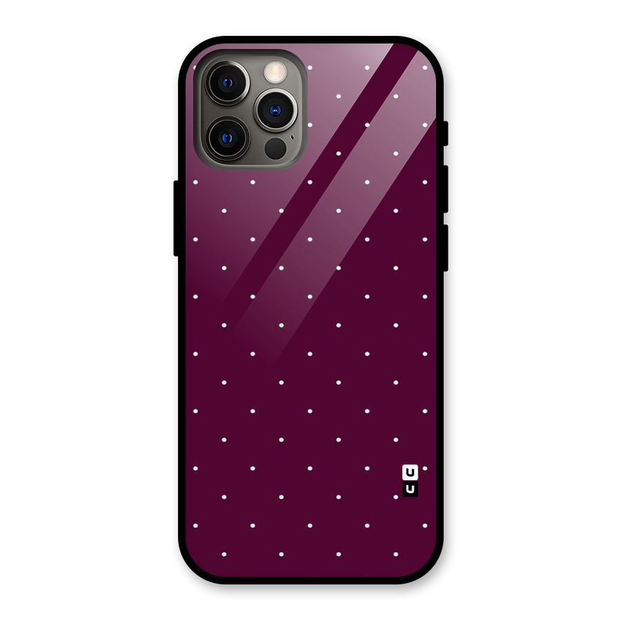 Purple Polka Glass Back Case for iPhone 12 Pro