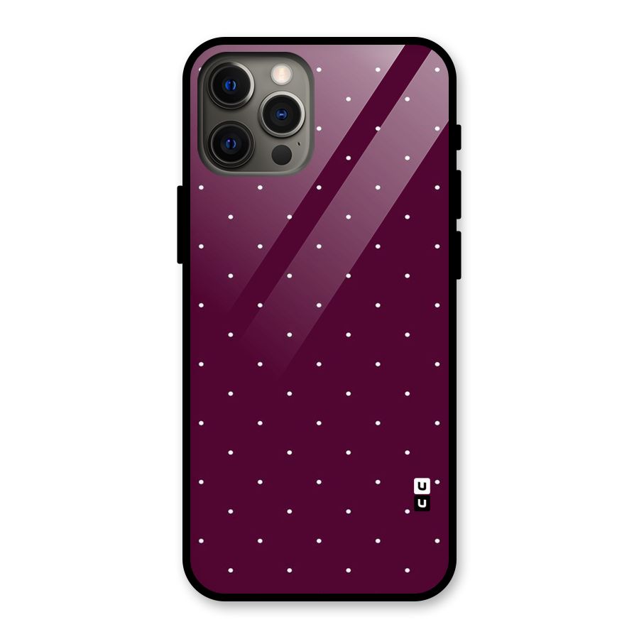Purple Polka Glass Back Case for iPhone 12 Pro Max