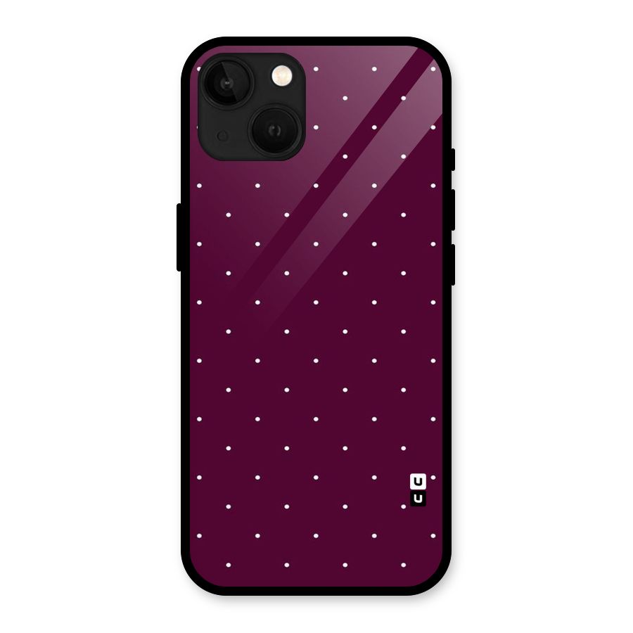 Purple Polka Glass Back Case for iPhone 13