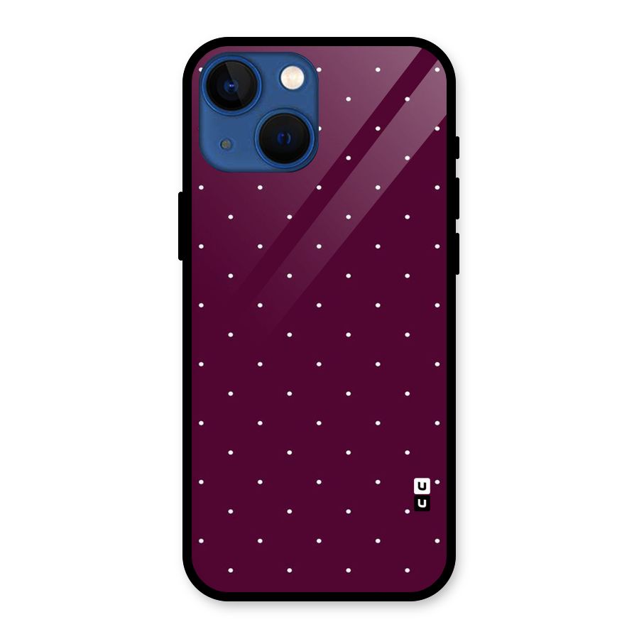Purple Polka Glass Back Case for iPhone 13 Mini